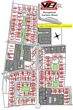 Lageplan Baugebiet Wohnland Xanten